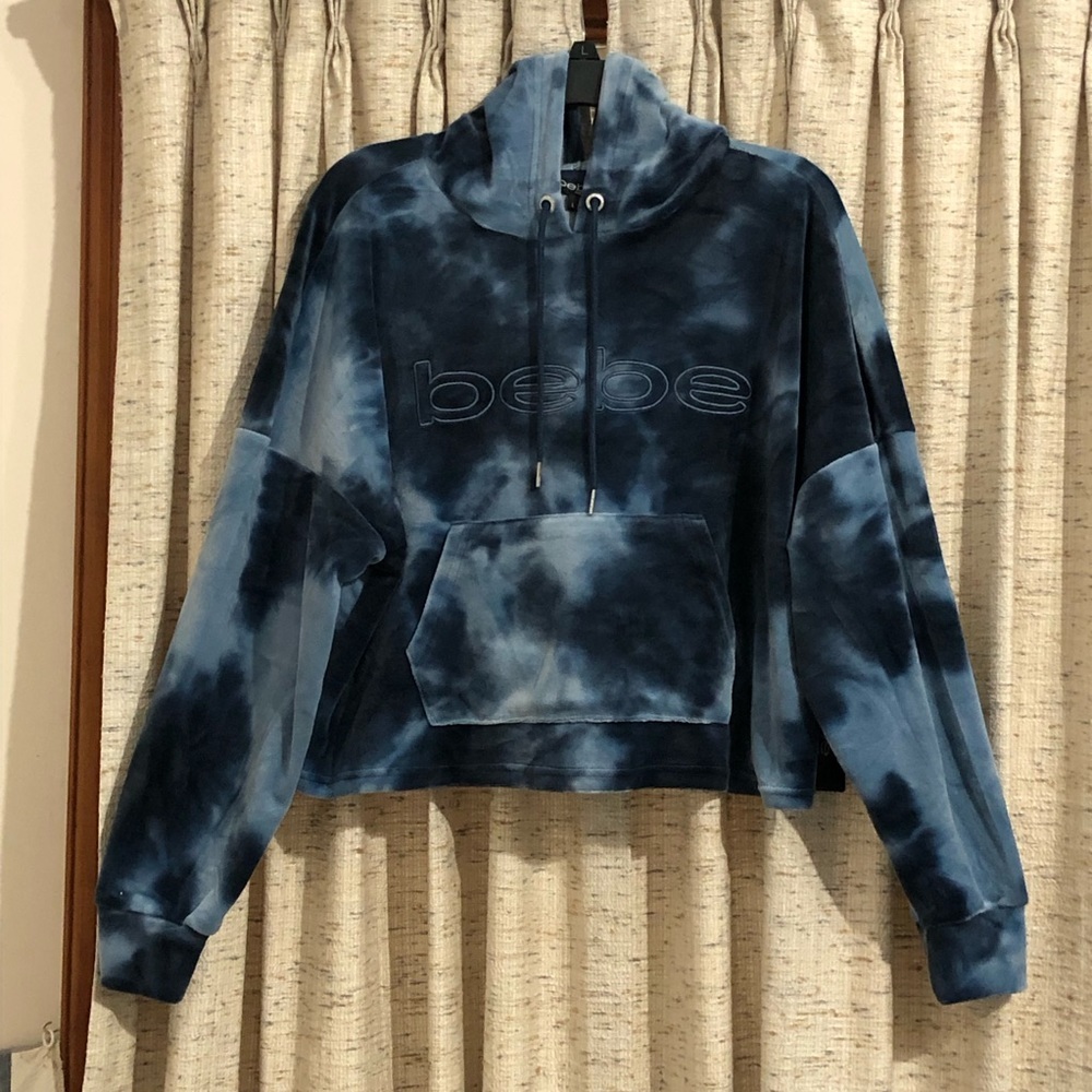 Bebe Sport Logo Plush Tie Dye Hoodie